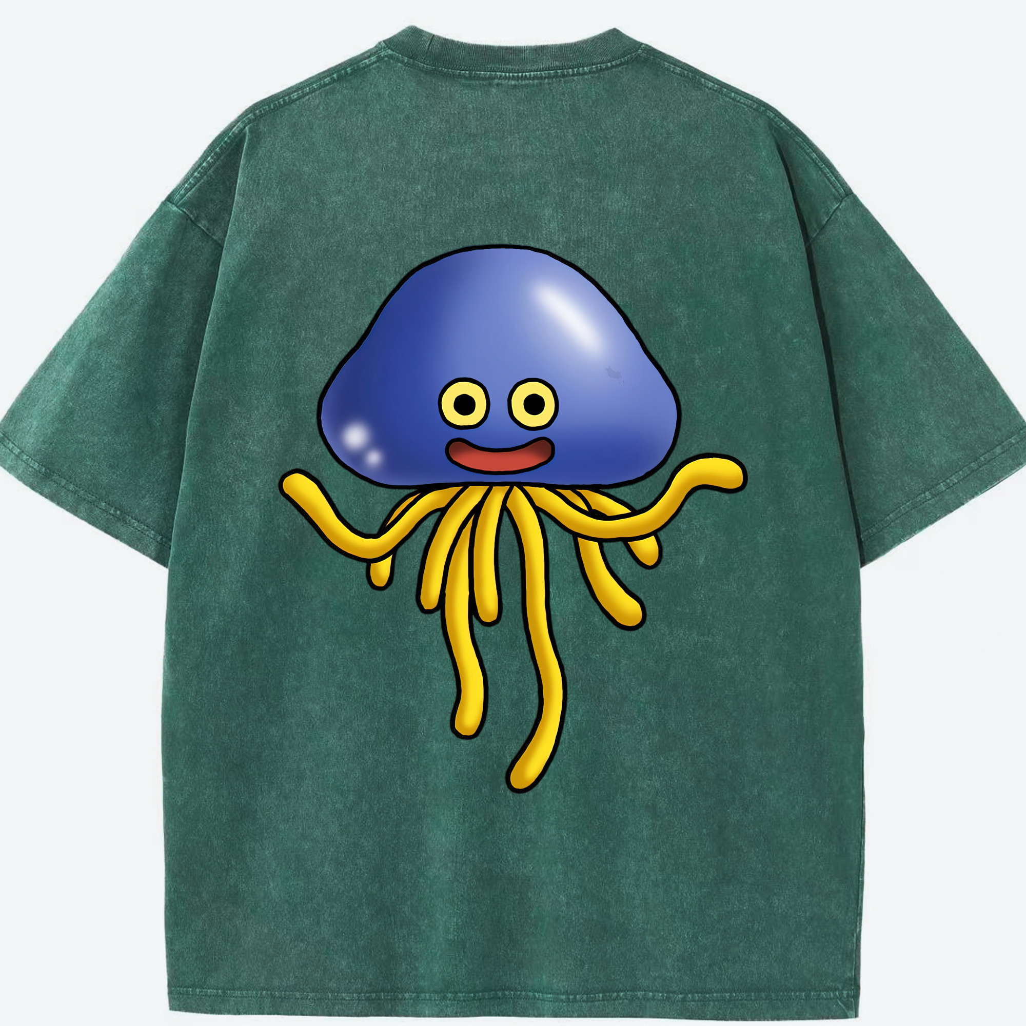 （画像用） ドラゴンクエスト Doragon Kuesuto Dragon Quest 綿100% ヴィンテージ風 半袖Tシャツ（背面プリント）